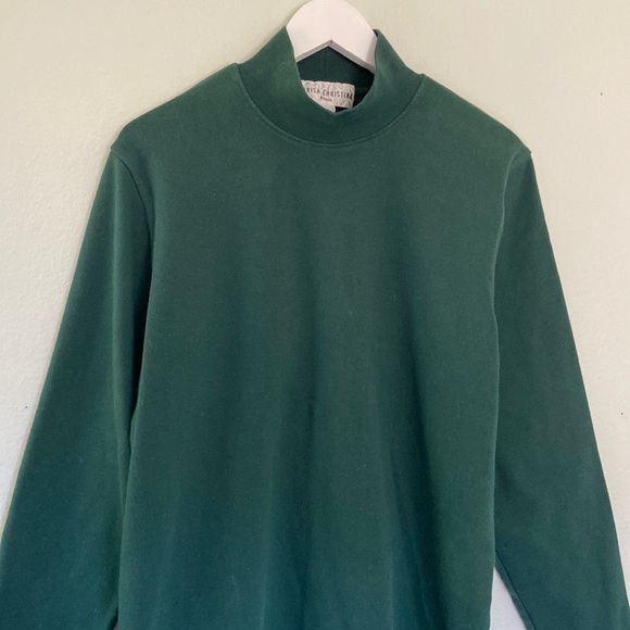 Marisa Christina Turtleneck 100% Cotton Solid Green Women’s Sweater Size XL - Picture 5 of 11